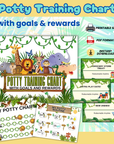 Potty Training Chart Printable Kit | Editable Canva Template + PDF | Commercial License Included