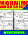 Morning Worksheet Printable Pack | 26 Pages | Editable Canva Template + Commercial Rights