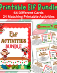 Printable Elf Adventure Bundle - 64 Activity Cards 24 Matching Activities | Christmas Elf Props | Elf on the Shelf Ideas | Digital Download